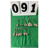 11 Sterling Silver spoons and serving items