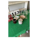 7 8 oz Coke bottles, 10 glass items