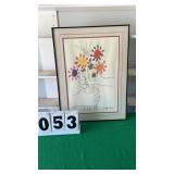 Framed ï¿½Hands with Bouquet of Flowers"