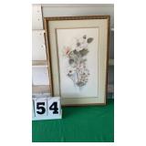 Framed Mary Bertrand features delicate white
