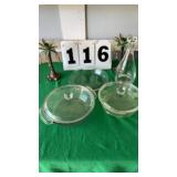 Anchor bowls and dish. Pair candle holder and