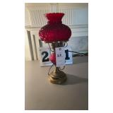 Appears to be a vintage Fenton Ruby Red diamond