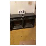 appear to be 2 vintage Bullfrog stage speaker