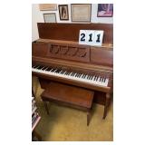 Wurlitzer piano and seat