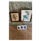 2 framed pictures