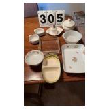 Kitchen bowls and glass items total 10 items