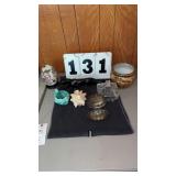 Sea Shell and 5 glass and 1 metal item