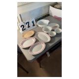 Assorted kitchen platters and bowls total 9 items