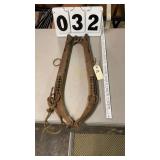 vintage pair of wooden and iron horse collar