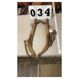 vintage pair of wooden and iron horse collar