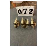 3 cast brass single-arm wall sconce featuring