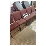 5  interlocking chairs cloth bottom and backs