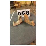 2 architectural wooden corbel or bracket
