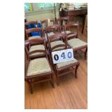 8 antique Victorian mahogany side chairs features