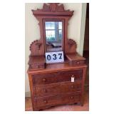 antique late-Victorian Eastlake walnut