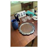 Tub of 15+- items (glass, serving tray etc.)