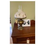 vintage brass electric table lamp featuring a