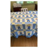 vintage handmade patchwork quilt features the
