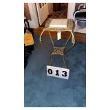 ornate vintage or antique brass and marble/onyx