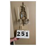 Wall decor mirror and candle holder