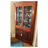 Antique Corner China Cabinet. 44 inches wide x 86