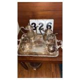 vintage silver-plated tea and coffee service set