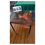 vintage wooden folding card table featuring a