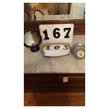 vintage tiered aluminum or metal musical powder