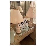 Pair of vintage porcelain or milk glass boudoir