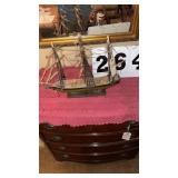 decorative wooden model sailing ship, resembling