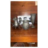 vintage pewter coffee or tea pot,  vintage pewter