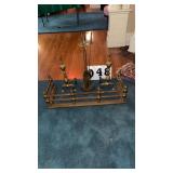 vintage brass fireplace accessory set, which