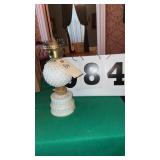 mid-century vintage milk glass hobnail table lamp