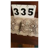 Antique small scale and 9 silver plate spoons.