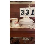 white ceramic lidded soup tureen or vegetable