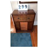 vintage wooden console, likely a 1940s