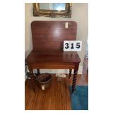 antique wooden fold-over or flip-top game/card