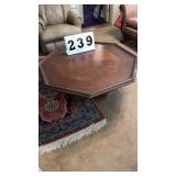 vintage octagonal wooden coffee table 40 inches x