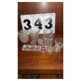 vintage clear pressed or cut glass open salt