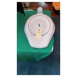 vintage porcelain enamel combination bedpan and