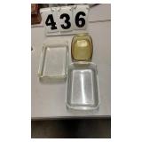 1 Pyrex baking dish and 2 other glass baking