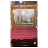 Framed Fox Hunting Print.