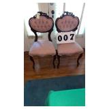 Pair of vintage Victorian-style balloon back side