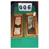 2 framed paintings each is 24ï¿½ x 12ï¿½