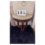 antique Victorian mahogany marble-top demi-lune