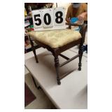 vintage wooden vanity bench