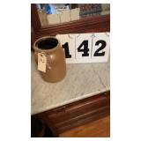 antique salt-glazed stoneware crock jar with a