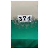 8 matching wine glasses and two matching wine