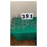 13 what appears to be vintage crystal stemware