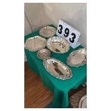 6 silver plated serving trays.